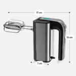 Handmixer mit 800W Power / 5 Geschwindigkeiten / Robuster Edelstahl / Spülmaschinenfest / Stilvoll & Komfortabel / Mit Eject- und Turbotaste / Inkl. 2 Knethaken & 2 Rührbesen – Bild 6