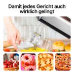 Handmixer mit 800W Power / 5 Geschwindigkeiten / Robuster Edelstahl / Spülmaschinenfest / Stilvoll & Komfortabel / Mit Eject- und Turbotaste / Inkl. 2 Knethaken & 2 Rührbesen – Bild 3