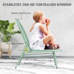 Set 3-teilig aus Stahl Wetterfest Gartenmöbel Set, Balkonmöbel Set, Grün – Bild 5